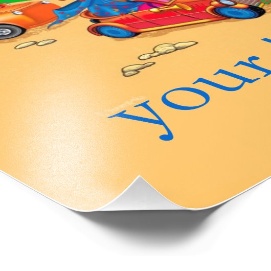 Zug und Auto Fotodruck (Ecke)