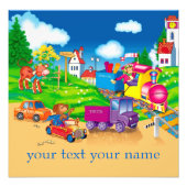 Zug und Auto Fotodruck (Vorne)