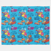 Zug und Auto für das Jungenmuster Fleecedecke (Vorderseite (Horizontal))