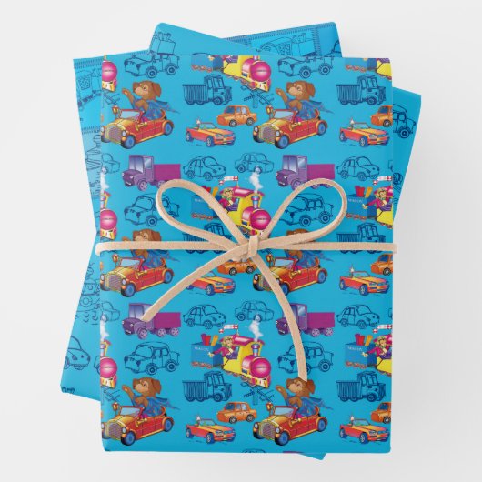 Zug und Auto Geschenkpapier Set (Beispiel)