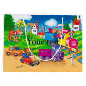 Zug und Auto Große Geschenktüte (Rückseite)