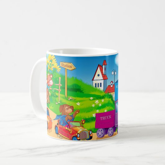 Zug und Auto Kaffeetasse (Vorderseite Links)