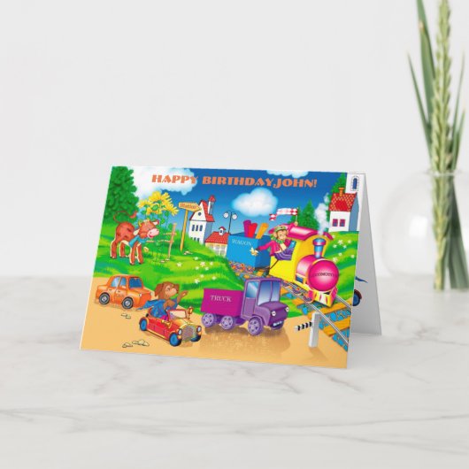 Zug und Auto Karte (Vorderseite)