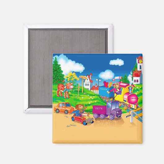 Zug und Auto Magnet (Vorderseite/Rückseite)