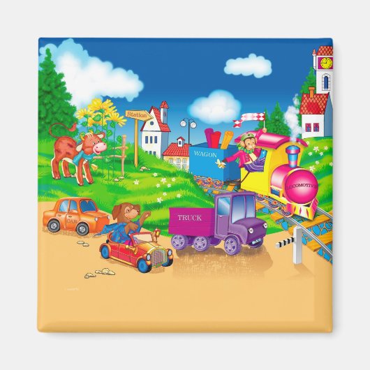 Zug und Auto Magnet (Vorne)