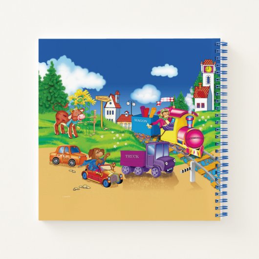 Zug und Auto Notizblock (Rückseite)