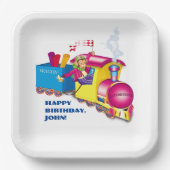 Zug und Auto Pappteller (Vorderseite)