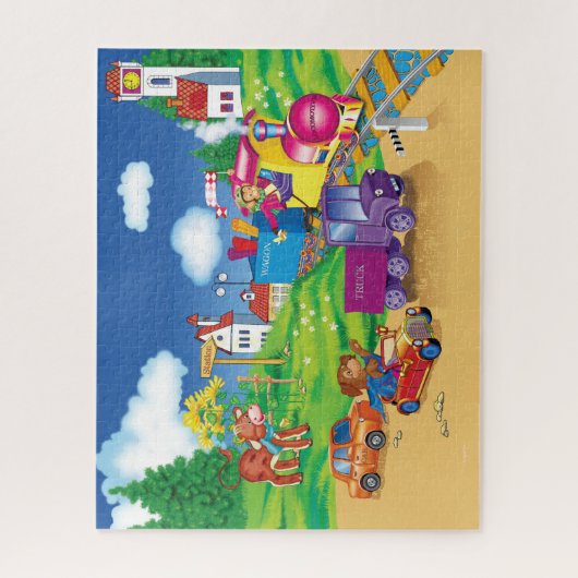 Zug und Auto Puzzle (Vertikal)