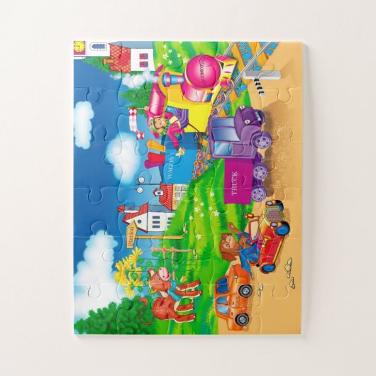 Zug und Auto Puzzle (Vertikal)