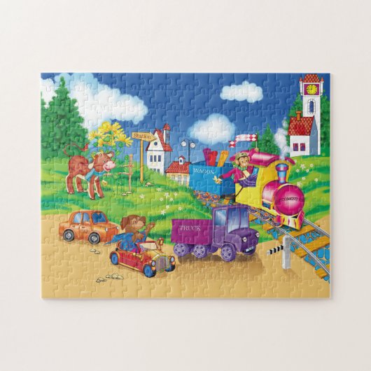 Zug und Auto Puzzle (Horizontal)