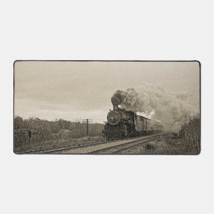 Zug Vintage Reise Verkehr Dampf  Schreibtischunterlage