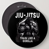 Zug wie ein Gorilla Jiu Jitsu Button (Vorne & Hinten)