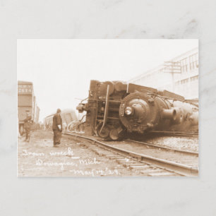 Zug Wreck 1929 Postkarte