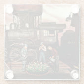 Zug-Yard-Blumen-Garten durch Stevan Dohanos Glasuntersetzer (Rückseite)