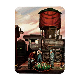 Zug-Yard-Blumen-Garten durch Stevan Dohanos Magnet