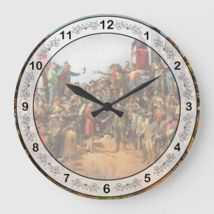Zug - Zivil - Das Champagner-Foto 1869 Große Wanduhr