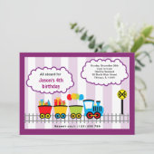 Zug zum Geburtstag Einladung (Stehend Vorderseite)