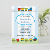 Zug zum Geburtstag Einladung (Stehend Vorderseite)