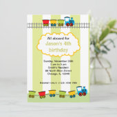 Zug zum Geburtstag Einladung (Stehend Vorderseite)