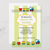 Zug zum Geburtstag Einladung (Vorne/Hinten)