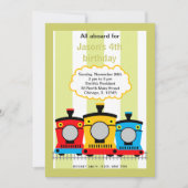 Zug zum Geburtstag Einladung (Vorderseite)
