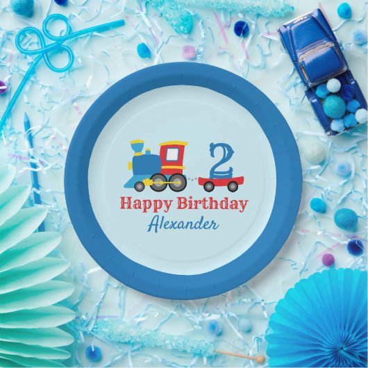 Zug zum Geburtstag Pappteller (Party)