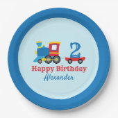 Zug zum Geburtstag Pappteller (Vorderseite)