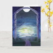 Zugang am Rand von für immer: Feen-Hafen-Gruß Karte (Gelbe Blume)