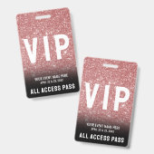 Zugang Rosa Rose Gold VIP Ausweis (Vorder- & Rückseite)