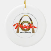 Zugang-Sankt Pferdeschlitten-Rot Keramik Ornament (Hinten)