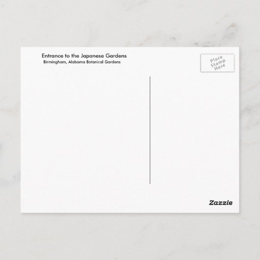 Zugang zum japanischen Garten Postkarte (Rückseite)
