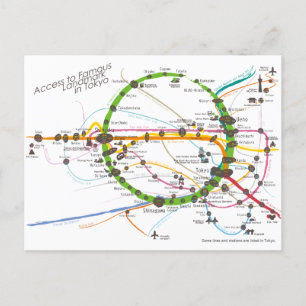 Zugang zur berühmten Sehenswürdigkeit in Tokio rev Postkarte