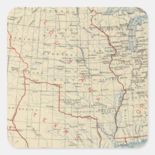 Zugänge 1 von Gebiet 2 Quadratischer Aufkleber