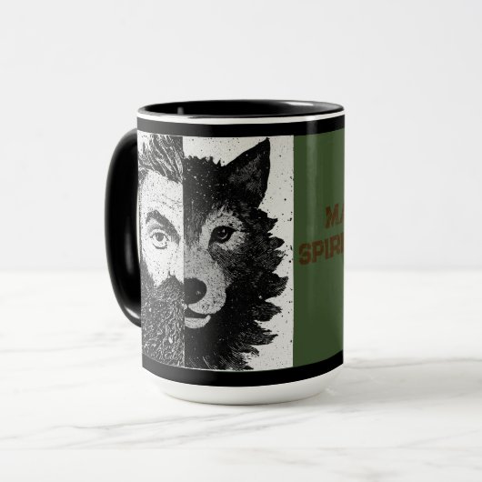 Zugänglicher Wolf : Halb Wolf (Glaubensausgabe) Tasse (Vorderseite Links)