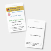 Zugangs-Ausweis-Identifizierung | Konferenz_Aktual Ausweis (Vorder- & Rückseite)