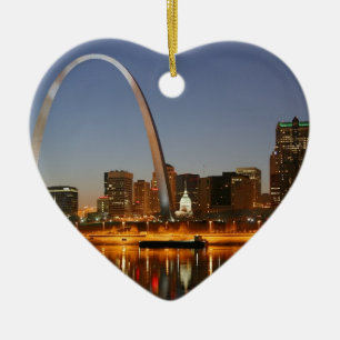 Zugangs-Bogen St. Louis Mississippi nachts Keramik Ornament