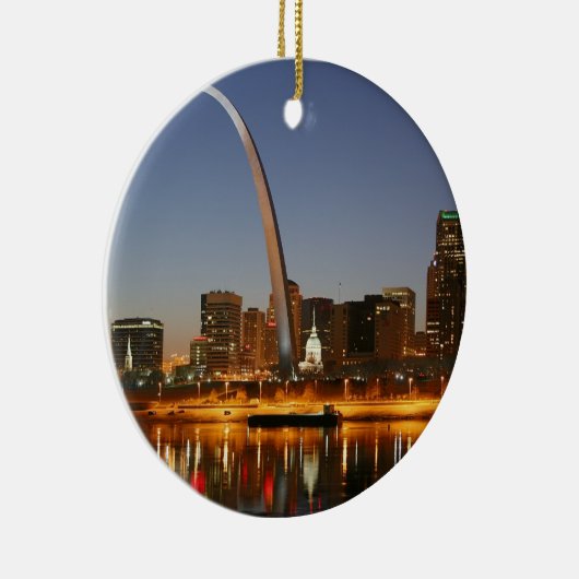 Zugangs-Bogen St. Louis Mississippi nachts Keramikornament (Rechts)