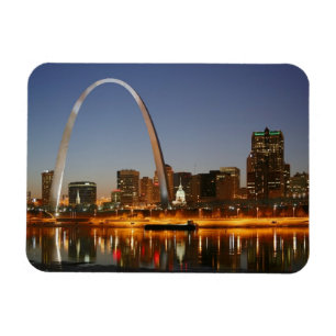 Zugangs-Bogen St. Louis Mississippi nachts Magnet