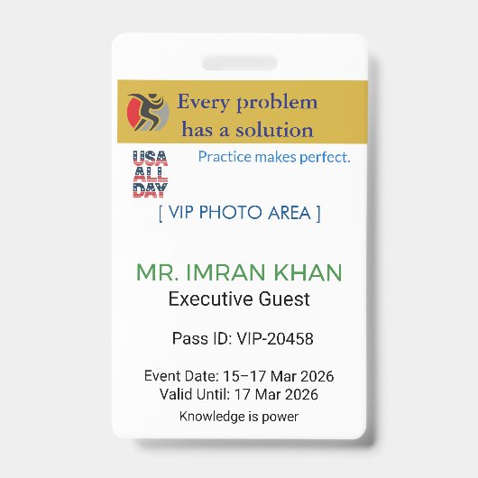 Zugangsausweis Identifikation | Konferenz_update Ausweis (Vorderseite)