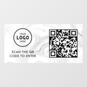Zugangskontrolle QR-Code Geschäftslogo Eingang B Fensteraufkleber