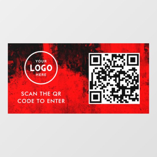 Zugangskontrolle | QR-Code Geschäftslogo Eingang B Fensteraufkleber (Blatt)