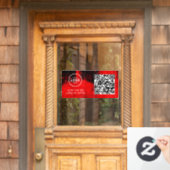 Zugangskontrolle | QR-Code Geschäftslogo Eingang B Fensteraufkleber (Haustür)