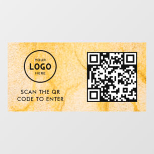 Zugangskontrolle QR-Code Geschäftslogo Eingang B Fensteraufkleber