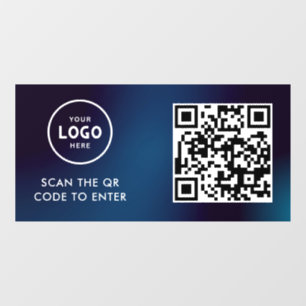 Zugangskontrolle QR-Code Geschäftslogo Eingang B Fensteraufkleber
