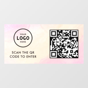 Zugangskontrolle QR-Code Geschäftslogo Eingang B Fensteraufkleber