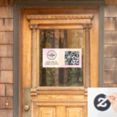 Zugangskontrolle | QR-Code Geschäftslogo Eingang B Fensteraufkleber (Haustür)