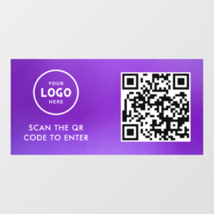 Zugangskontrolle QR-Code Geschäftslogo Eingang B Fensteraufkleber