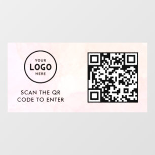 Zugangskontrolle QR-Code Geschäftslogo Eintrag B Fensteraufkleber