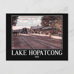 Zugankunft, Lake Hopatcong, NJ Vintage Postkarte