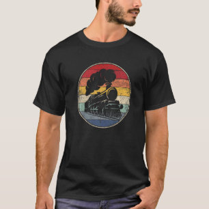Zugbahn Vintages Retro-Lokomotive Altes Modell T-Shirt